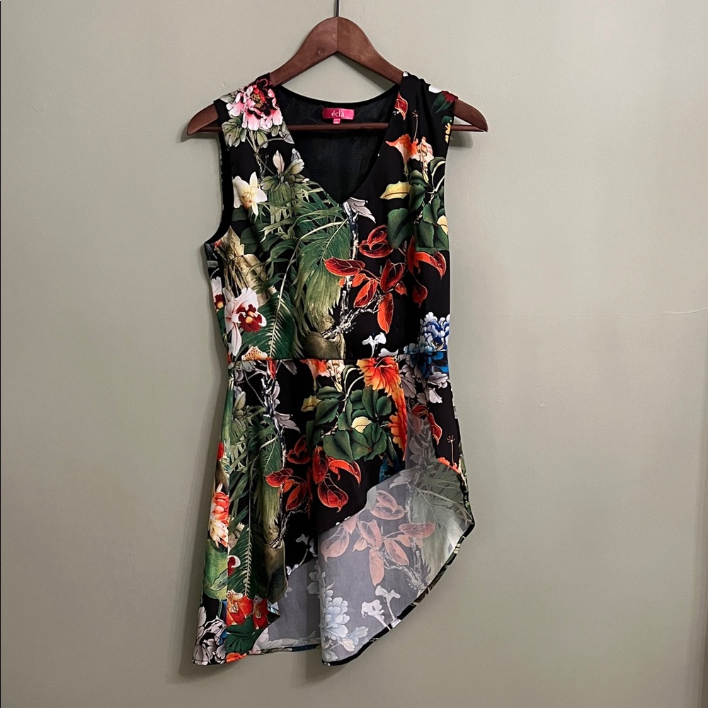 Floral Asymmetrical Top